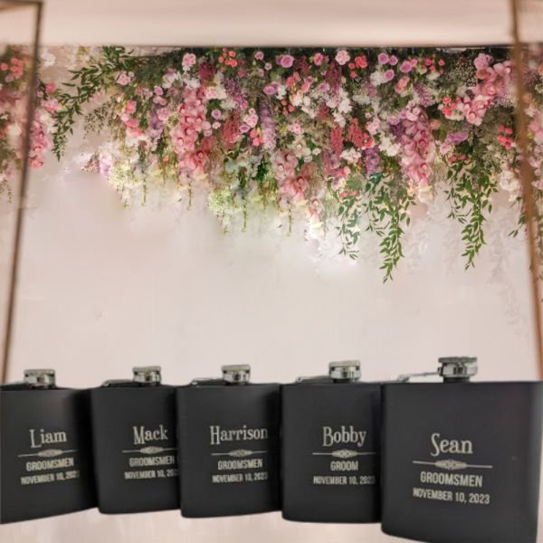 Laserable Matte Black Flask 6oz