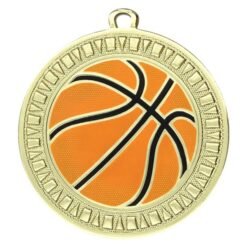 Basketball Spark Medal Shiny Gold
