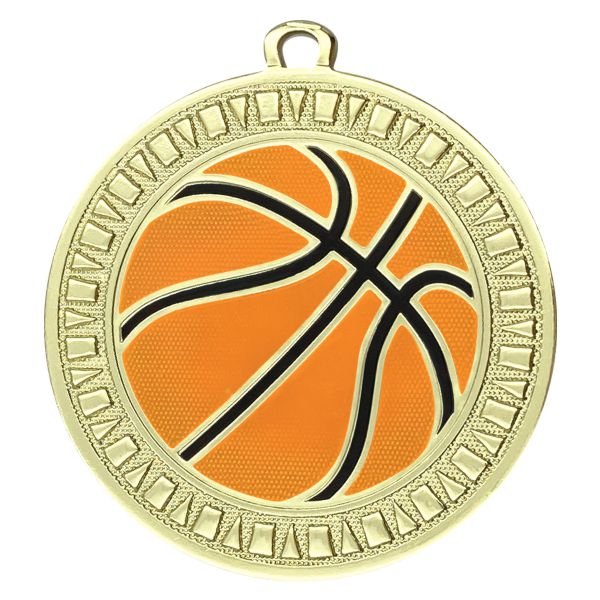 Basketball Spark Medal Shiny Gold