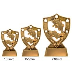Alternative view of Gold Shield Fishing Trophy (3 Sizes)