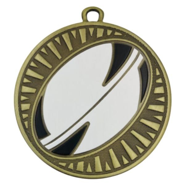 Rugby Spark Medal Antique Gold