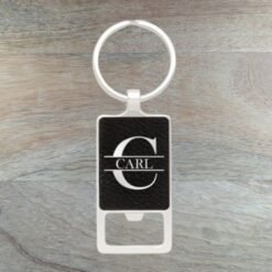 Alternative view of Black Leatherette Keychain – Bottle Opener