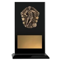 Glass Cosmos Female Football Trophy 215mm