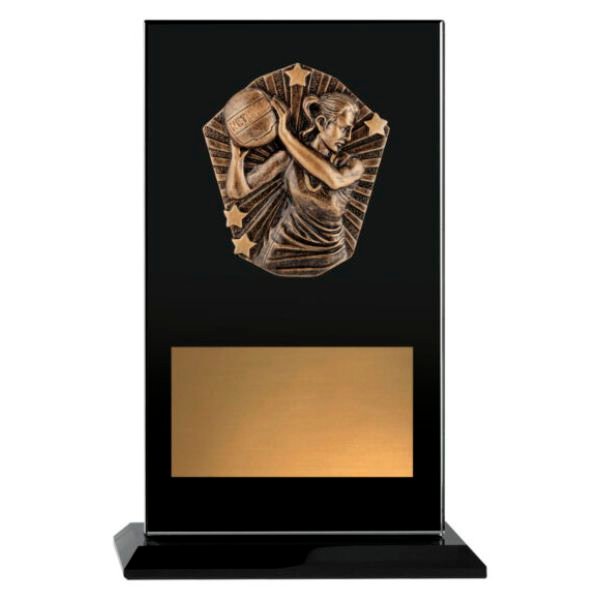 Glass Cosmos Netball Trophy 245mm