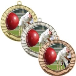 Eco Scroll Cricket Bowling Medal