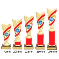 Alternative view of Curve Cup - Gold/Red (5 Sizes)
