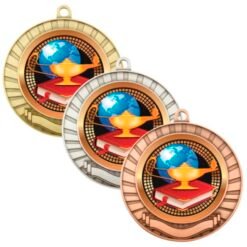 Eco Scroll Academic Medal with Coloured Centre